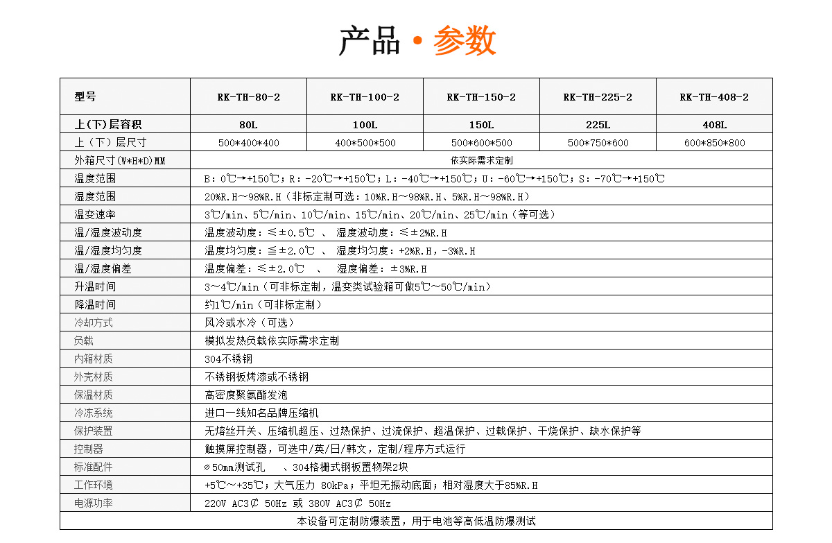 雙層高低溫試驗箱參數(shù)